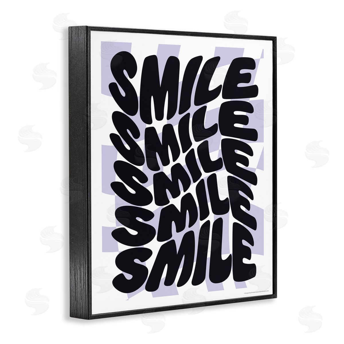 Reinders Wavy Smile Typography Black Framed Giclee Wall Art Print