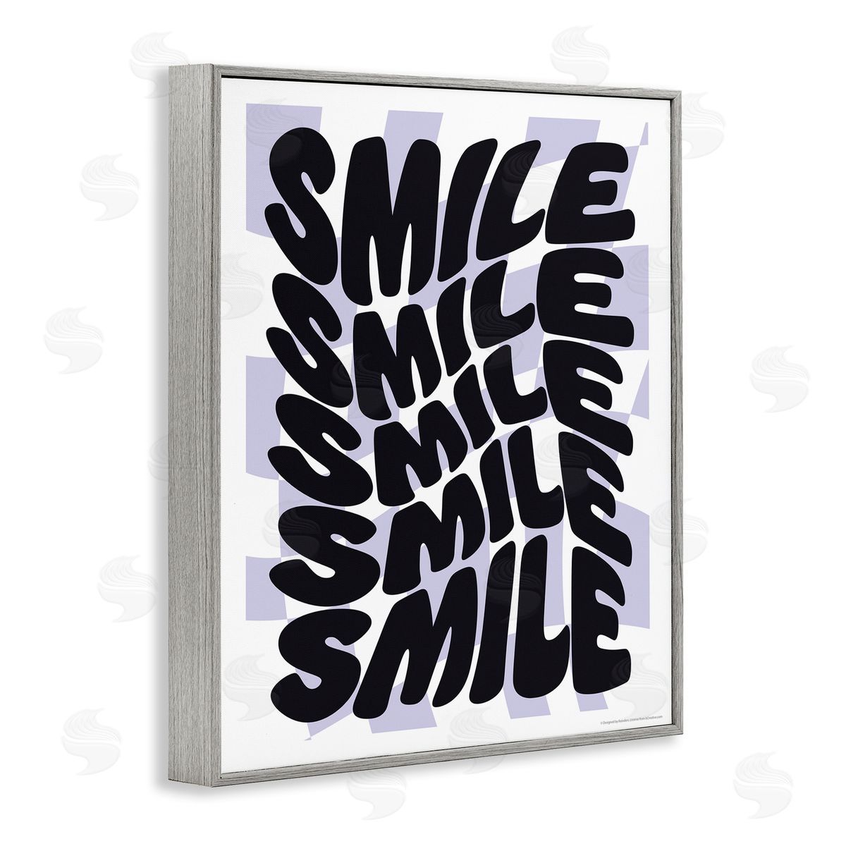 Reinders Wavy Smile Typography Gray Framed Giclee Wall Art Print