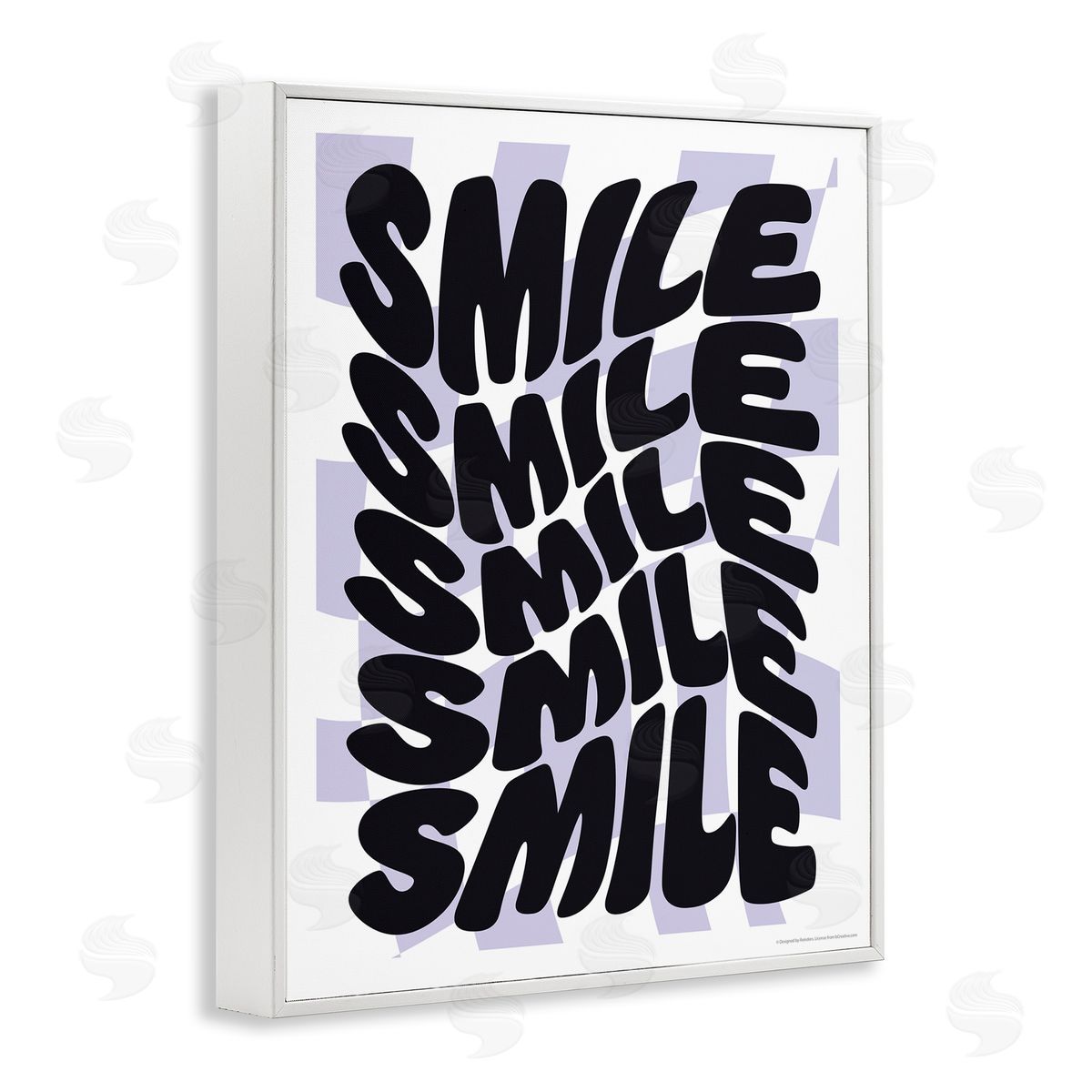 Reinders Wavy Smile Typography White Framed Giclee Wall Art Print