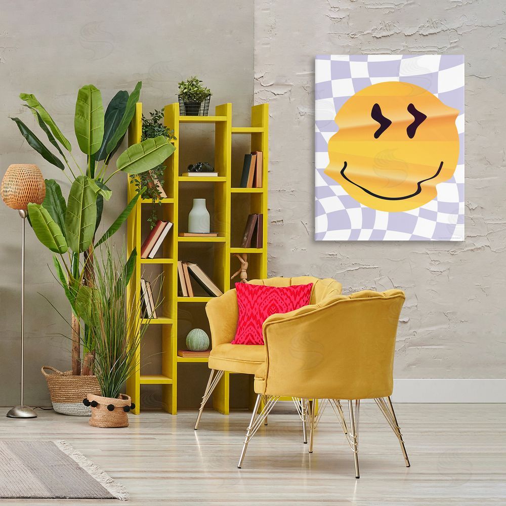 Reinders Wavy Checkered Smile Canvas Wall Art Print in Room