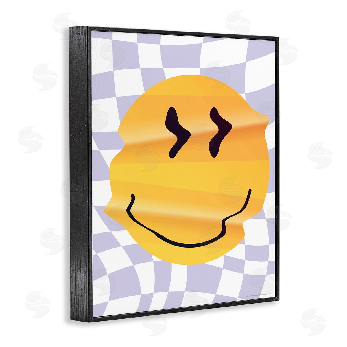 Reinders Wavy Checkered Smile Black Framed Giclee Wall Art Print