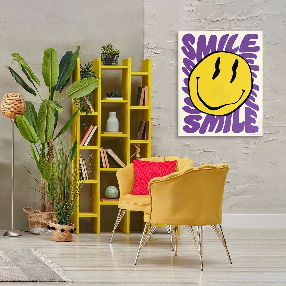 Reinders Groovy Smile Typography Canvas Wall Art Print in Room