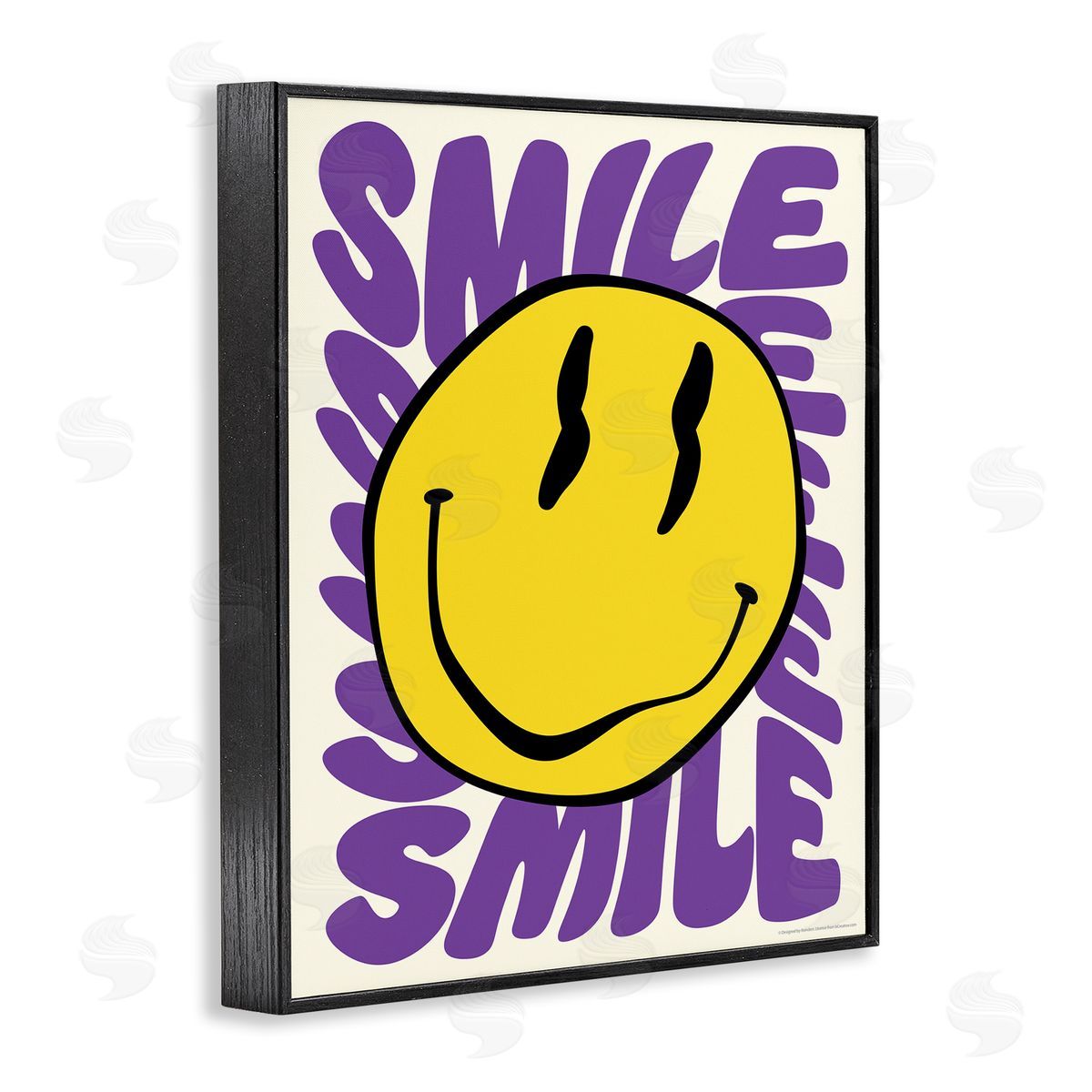 Reinders Groovy Smile Typography Black Framed Giclee Wall Art Print