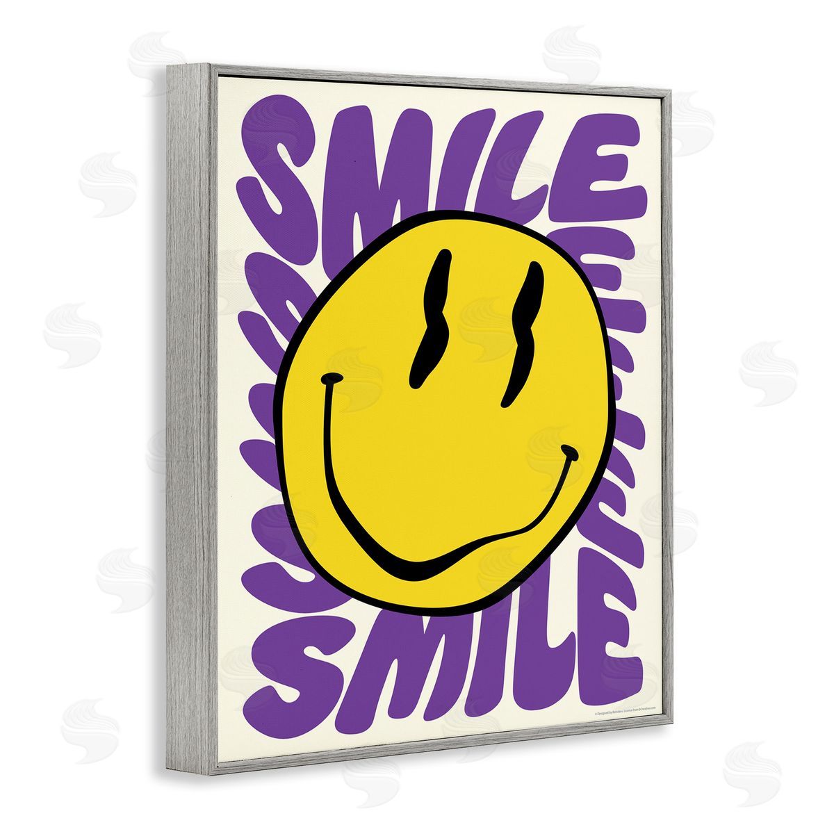 Reinders Groovy Smile Typography Gray Framed Giclee Wall Art Print