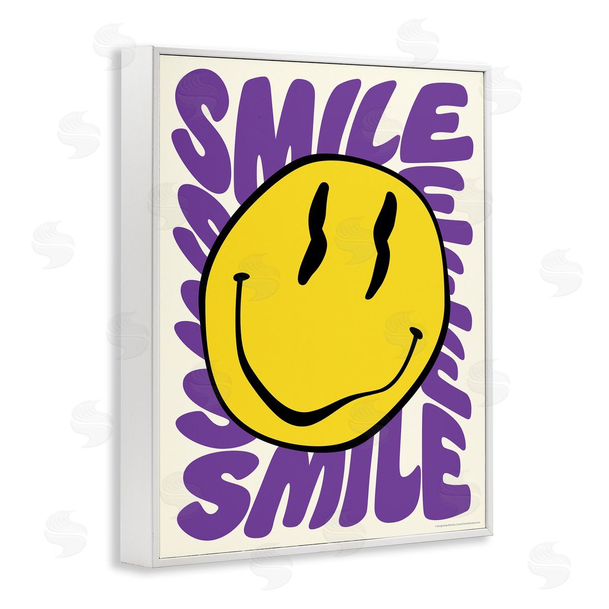 Reinders Groovy Smile Typography White Framed Giclee Wall Art Print