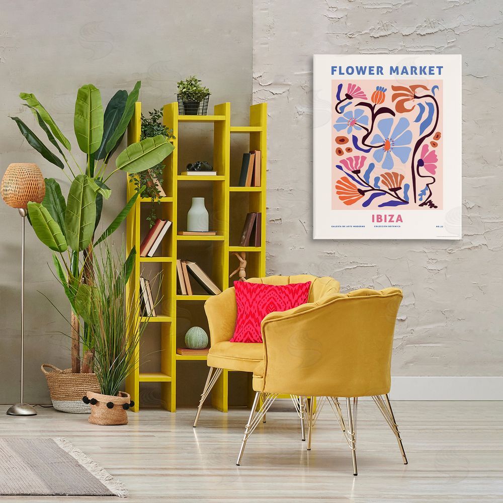 Reinders Ibiza Flower Market Canvas Wall Art Print in Room