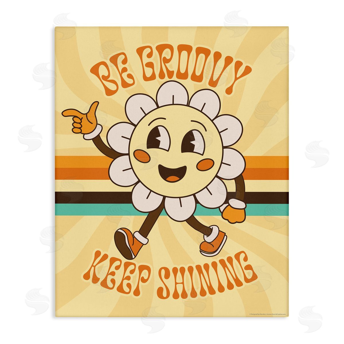 Reinders Be Groovy Keep Shining Canvas Wall Art Print