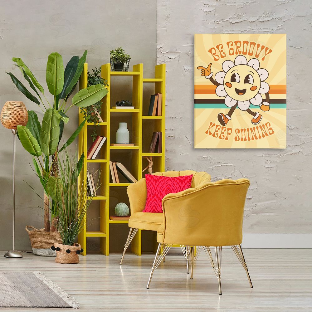 Reinders Be Groovy Keep Shining Canvas Wall Art Print in Room