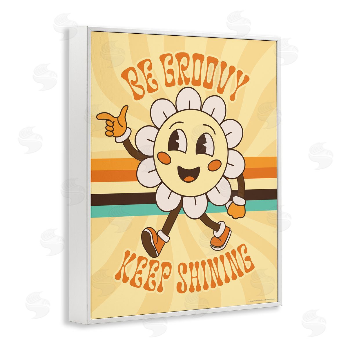 Reinders Be Groovy Keep Shining White Framed Giclee Wall Art Print