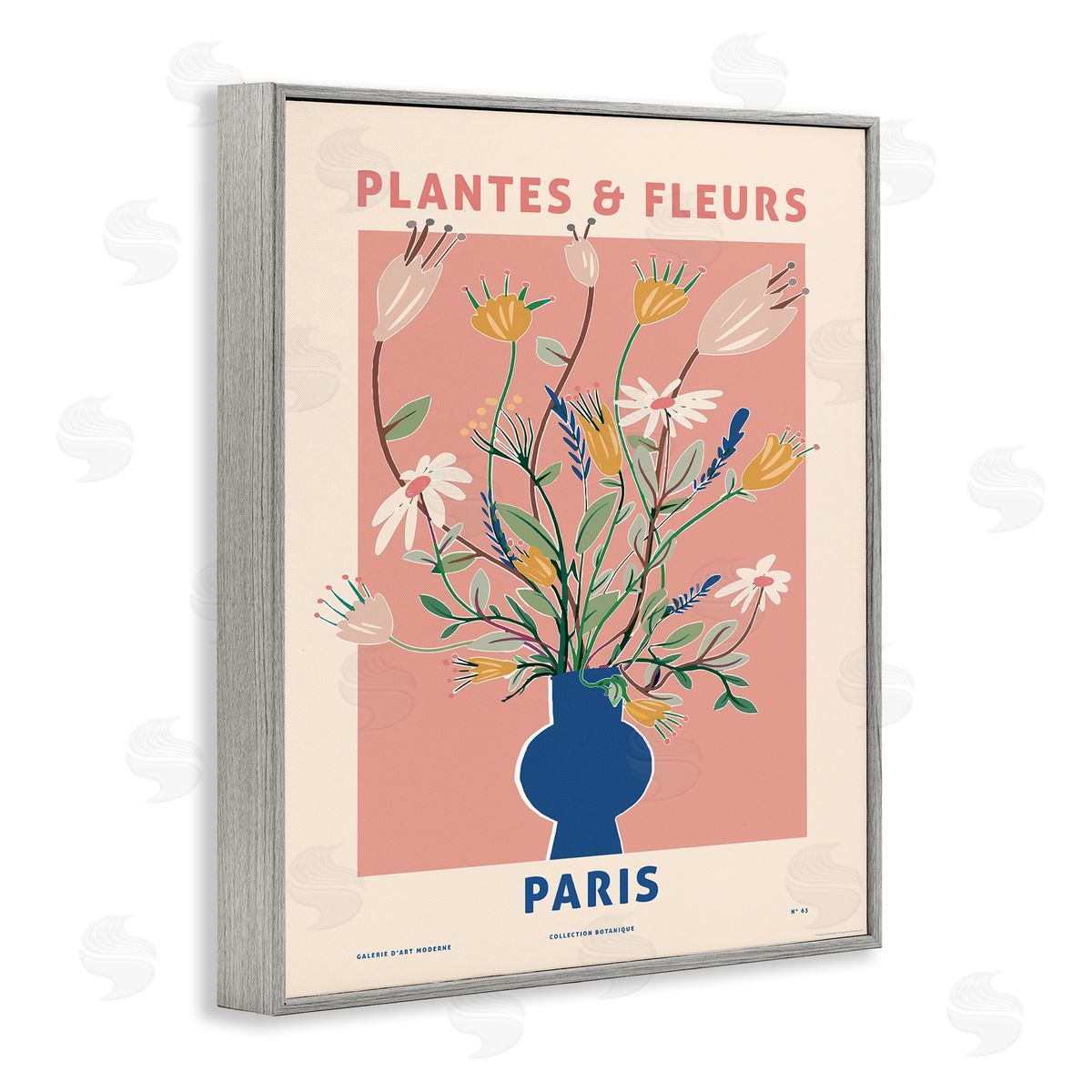 Reinders Pastel Plantes & Fleurs Gray Framed Giclee Wall Art Print