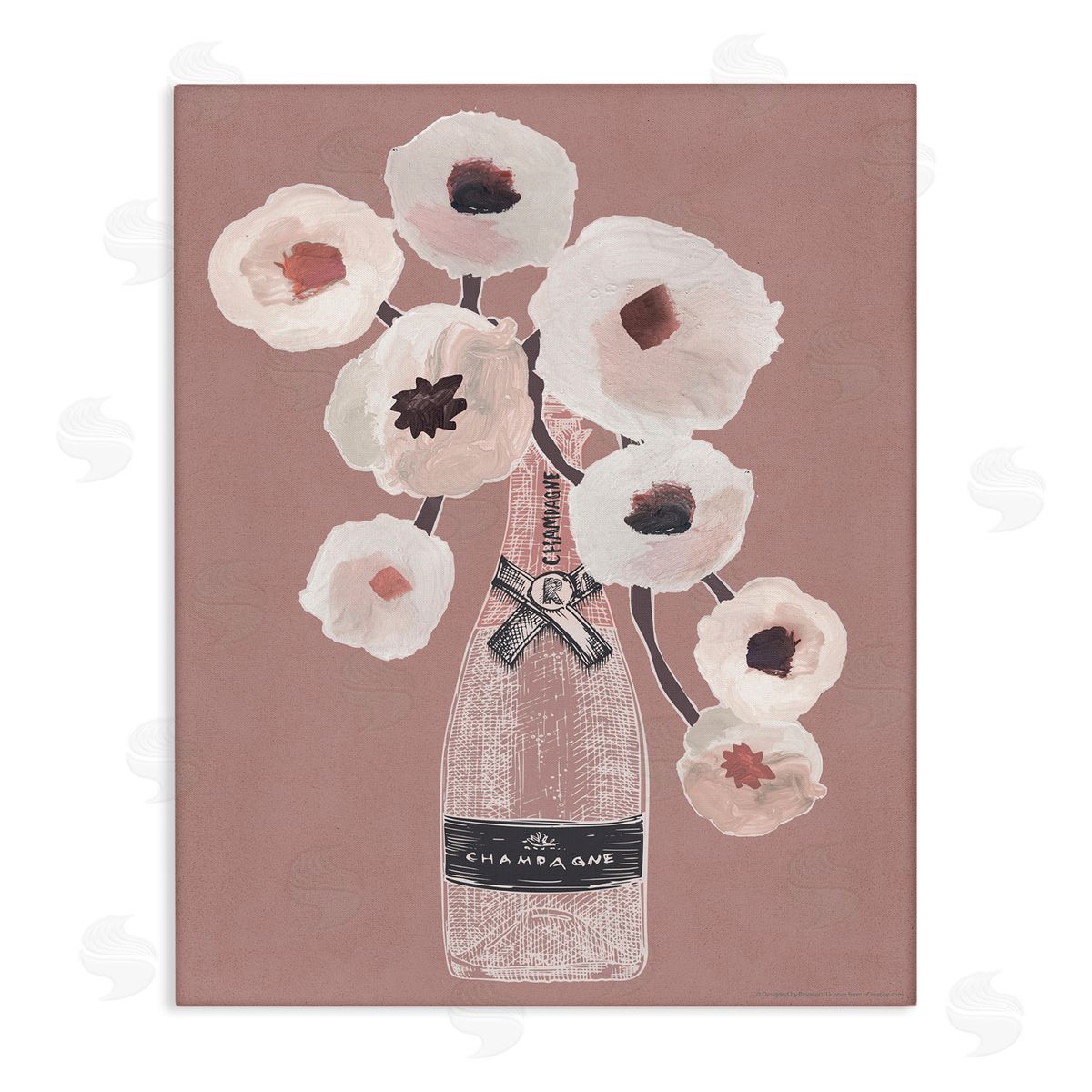 Reinders White Poppies Champagne Canvas Wall Art Print