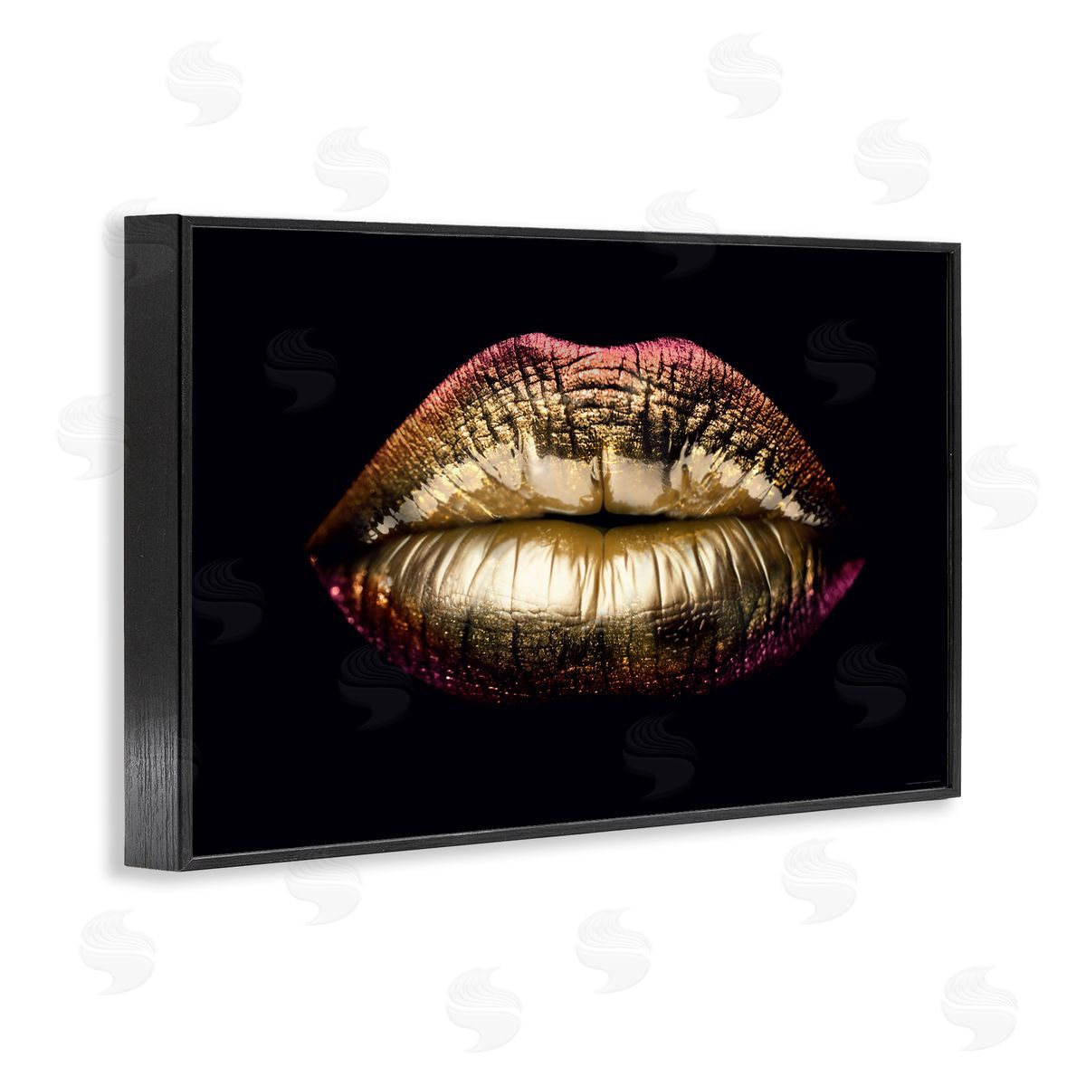 Reinders Pink & Gold Lipstick Black Framed Giclee Wall Art Print