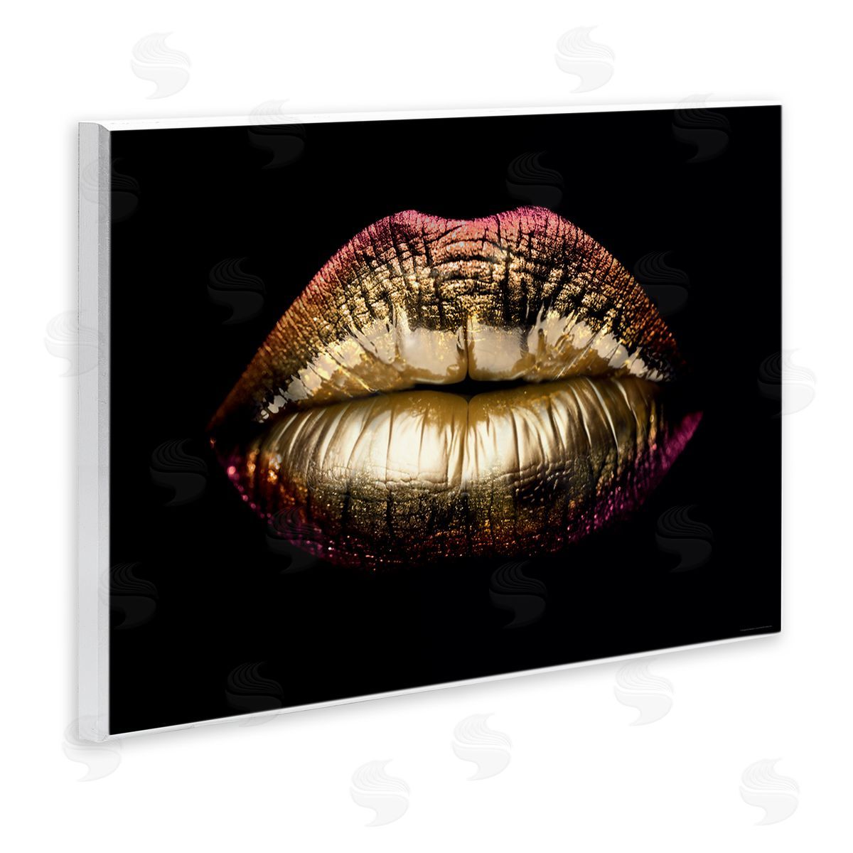 Reinders Pink & Gold Lipstick Wooden Wall Plaque Art Print