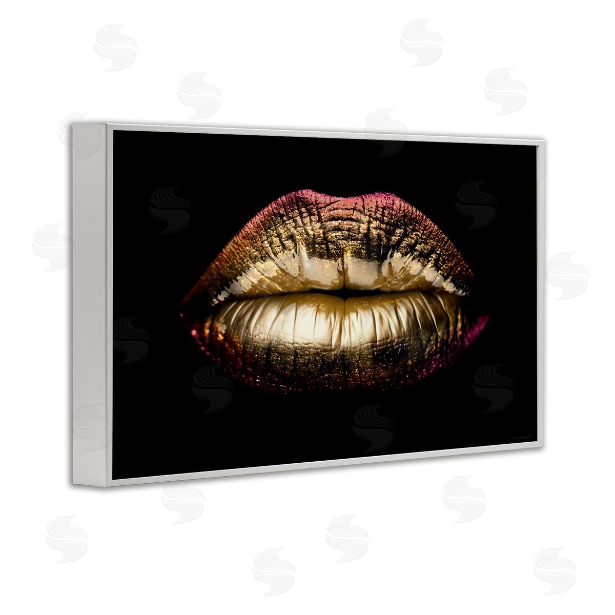 Reinders Pink & Gold Lipstick White Framed Giclee Wall Art Print