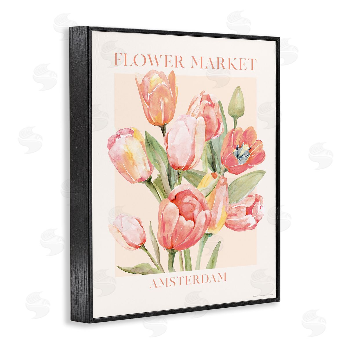 Reinders Amsterdam Flower Market Black Framed Giclee Wall Art Print