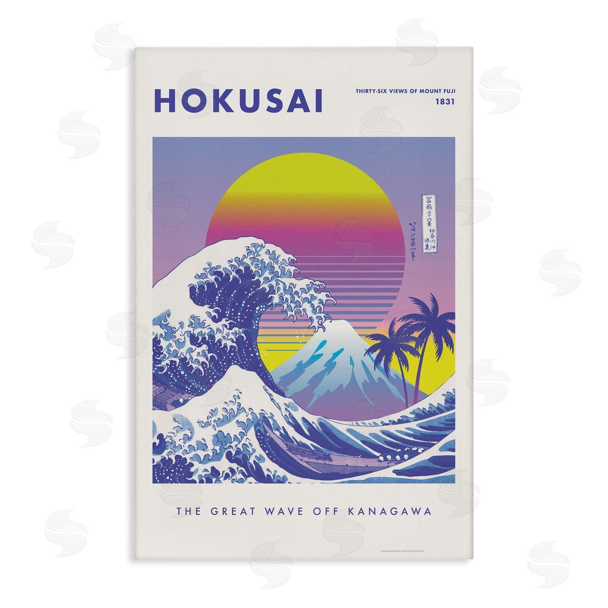 Reinders Hokusai Tropical Wave Canvas Wall Art Print