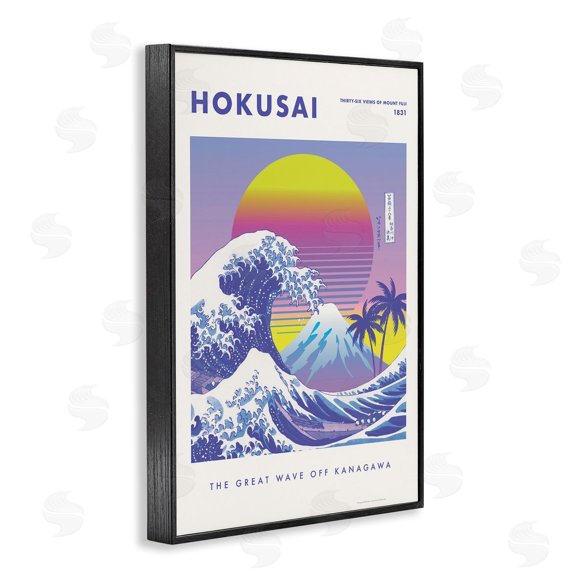 Reinders Hokusai Tropical Wave Black Framed Giclee Wall Art Print