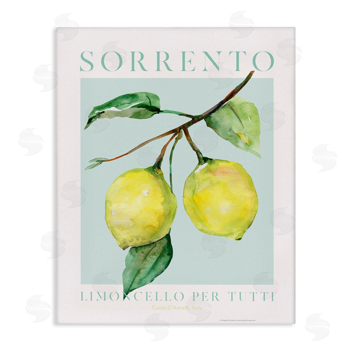Sorrento Lemon Branch Canvas Wall Art, Home Decor by Reinders