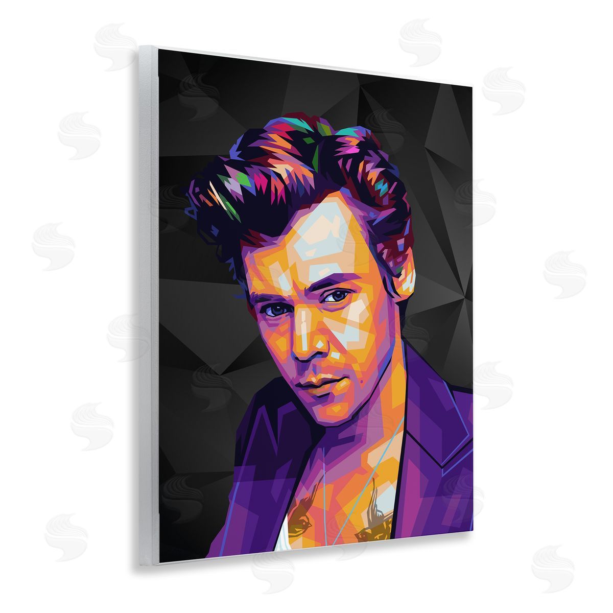 Birch & Ink Bright Harry on Black Wooden Wall Plaque Art Print