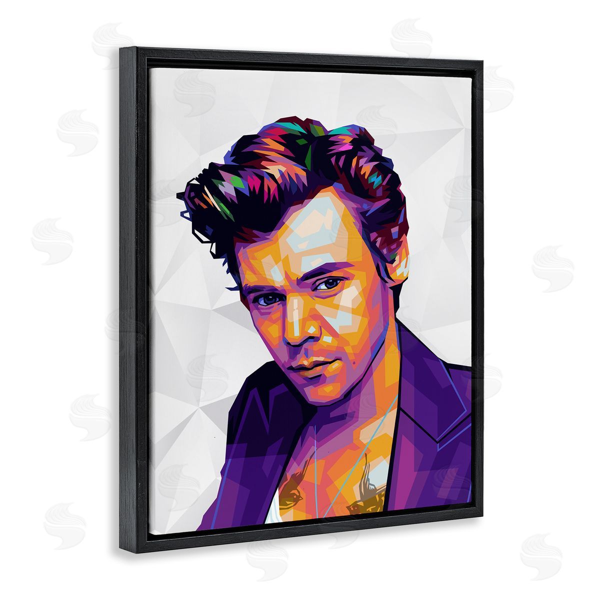 Birch & Ink Bright Hued Harry Black Floating Frame Canvas Wall Art Print