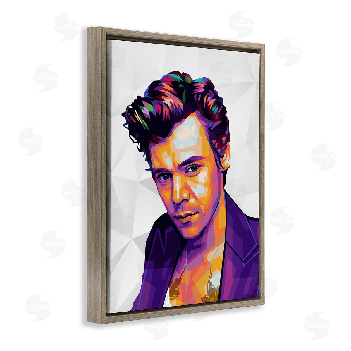 Birch & Ink Bright Hued Harry Brown Floating Frame Canvas Wall Art Print