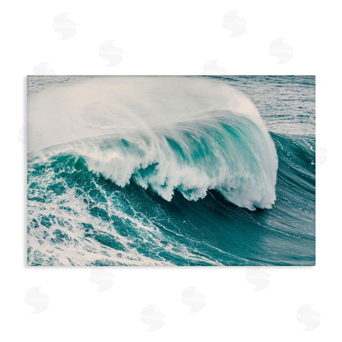 Nataly White Large Breaking Wave Canvas Wall Art Print