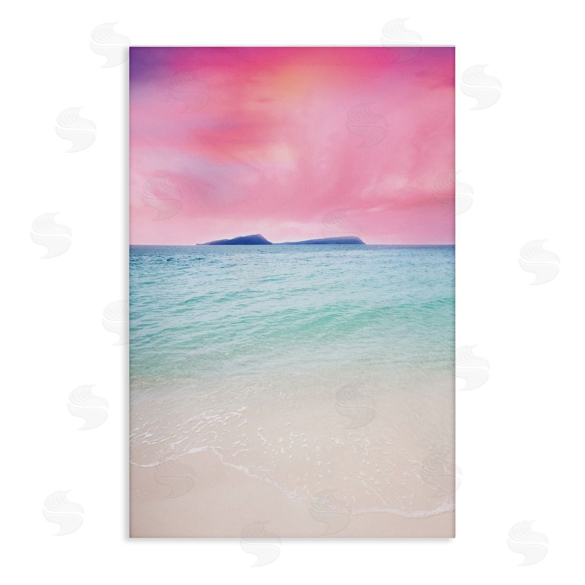 Nataly White Pink Sky Shoreline Canvas Wall Art Print