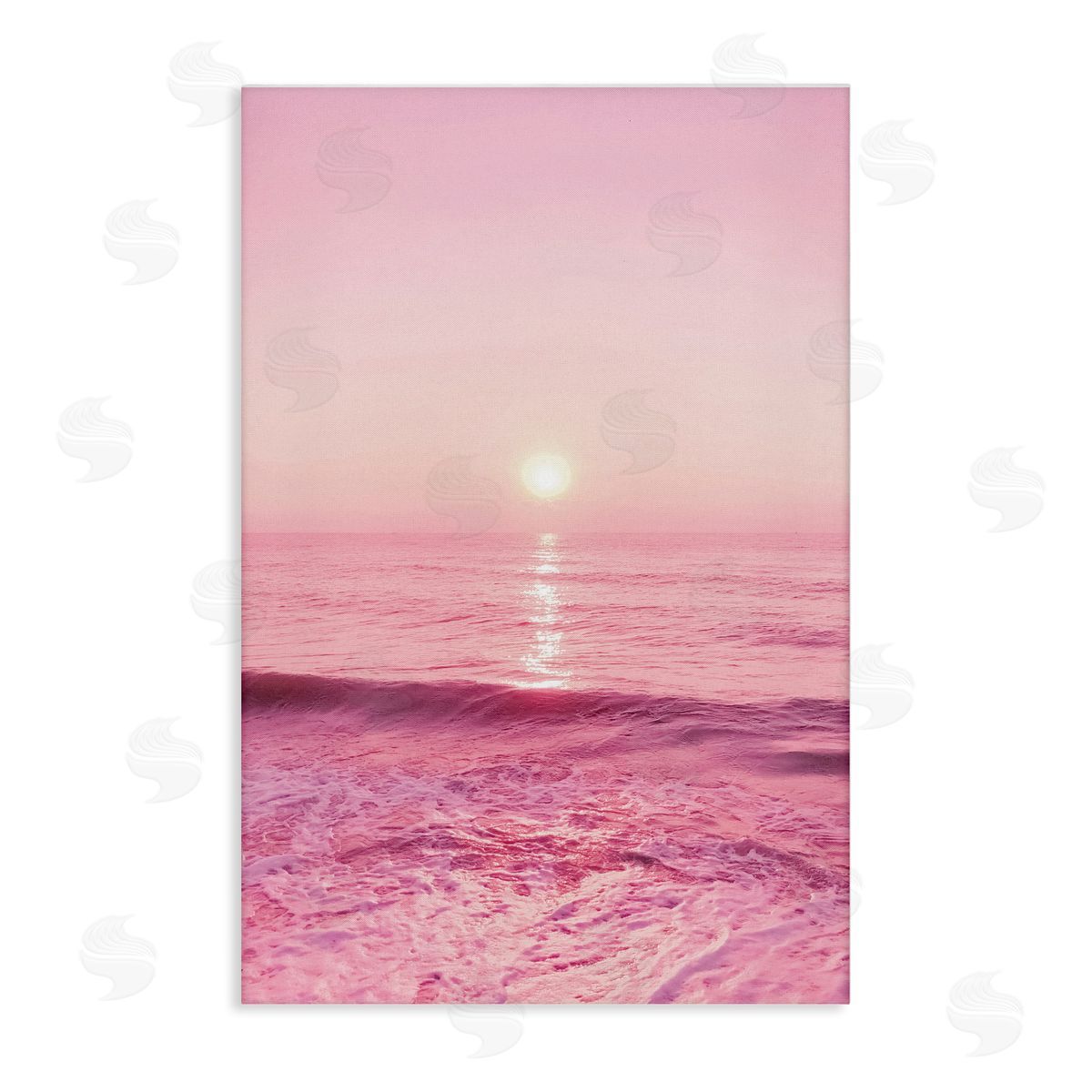 Nataly White Peachy Pink Sunset Canvas Wall Art Print