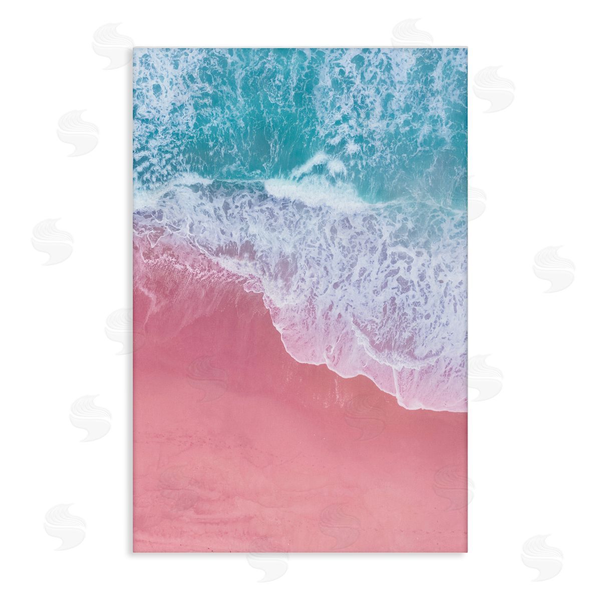 Nataly White Pink Surf Tide Canvas Wall Art Print