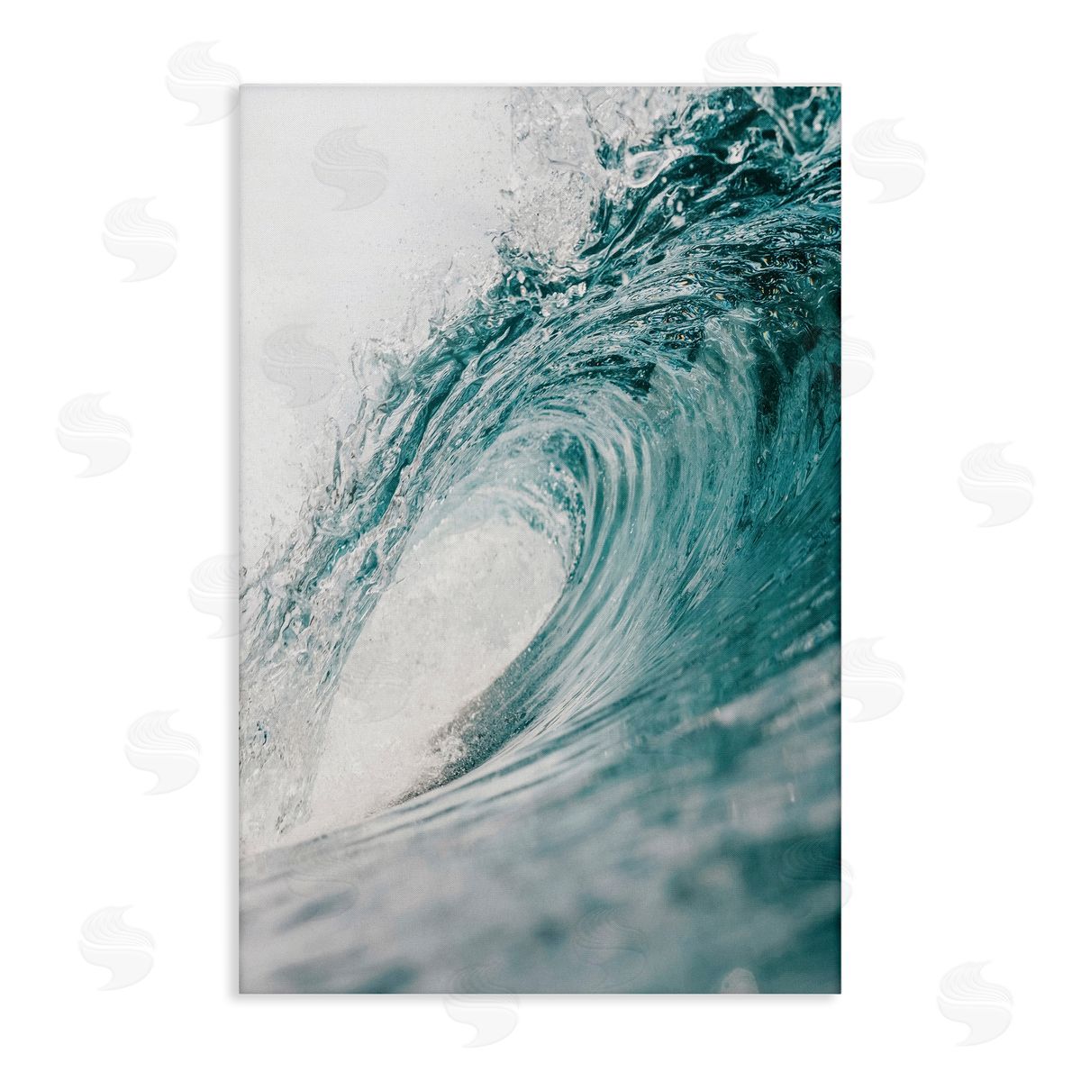 Nataly White Rolling Surf Waves Canvas Wall Art Print
