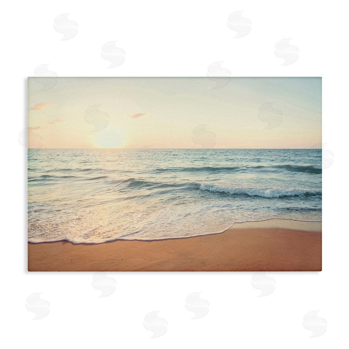Nataly White Rolling Tide Beach Canvas Wall Art Print