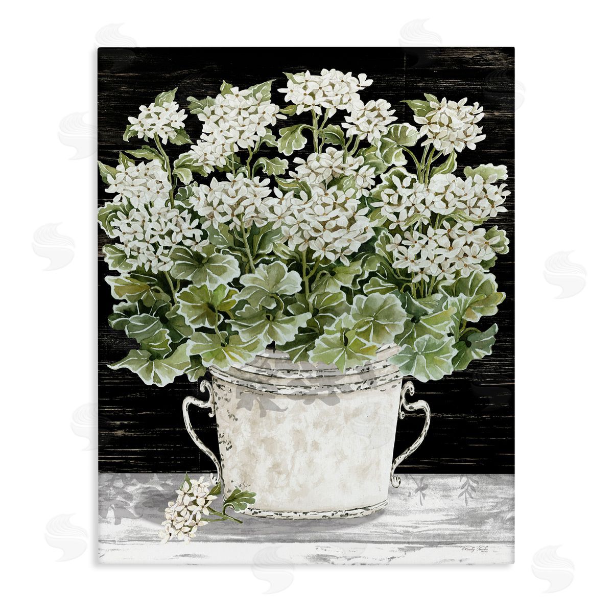Cindy Jacobs Country Vase Baby's Breath Canvas Wall Art Print