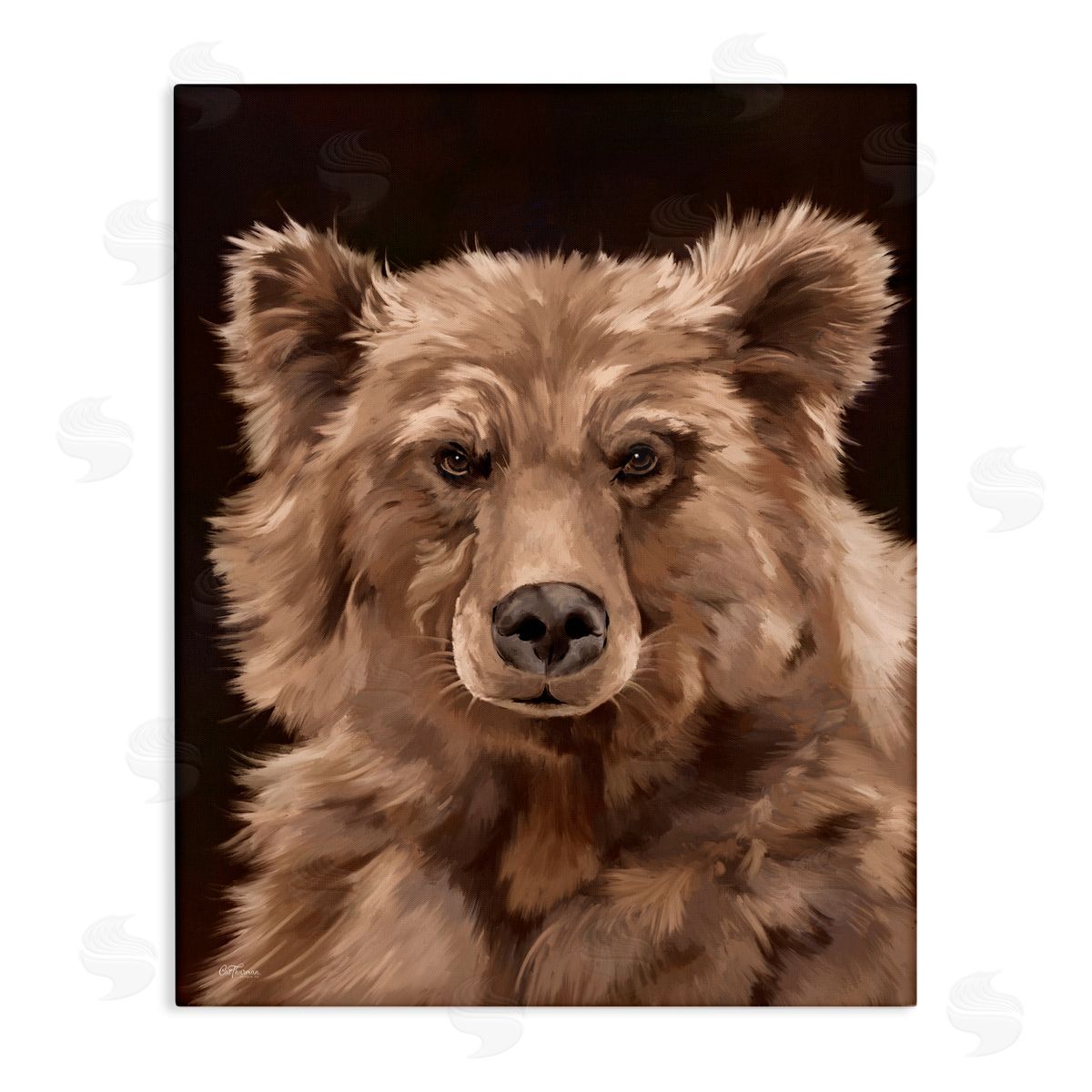 Cat Thurman Designs Fluffy Bear Cub Canvas Wall Art Print