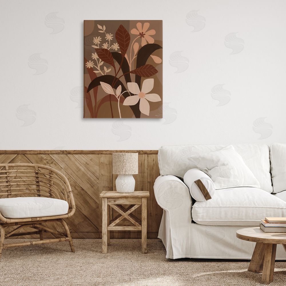 Cat Thurman Designs Boho Plant Layers Canvas Wall Art Print in Room