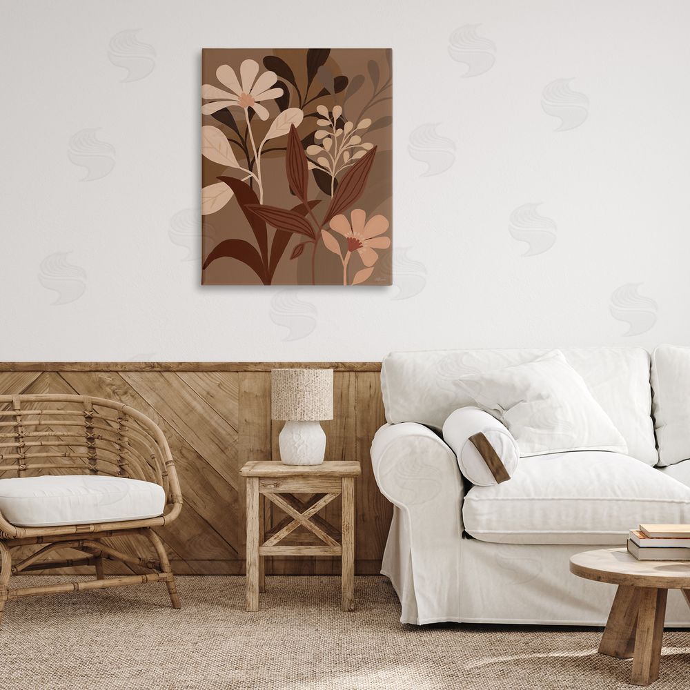 Dogwood Portfolio Muted Boho Botanicals Canvas Wall Art Print in Room