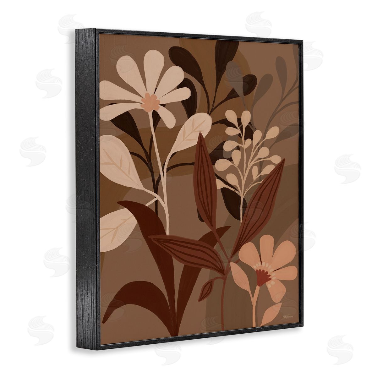 Dogwood Portfolio Muted Boho Botanicals Black Framed Giclee Wall Art Print