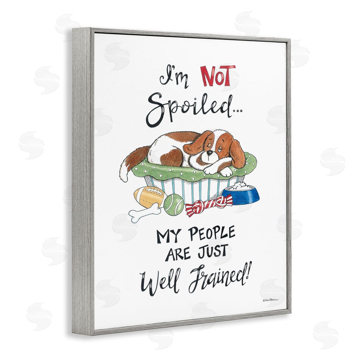 Deb Strain Not Spoiled Well Trained Gray Framed Giclee Wall Art Print