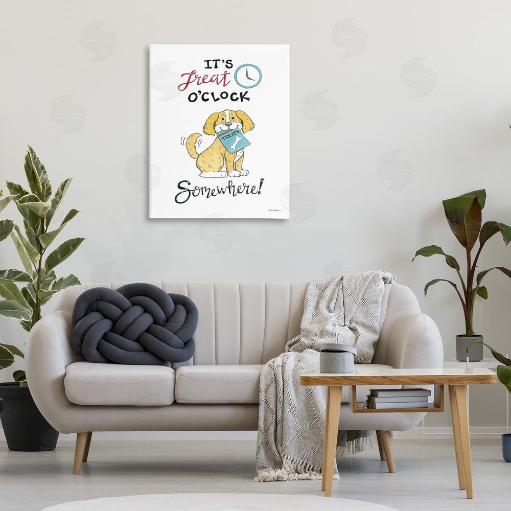 Deb Strain Treat o'Clock Somewhere Canvas Wall Art Print in Room
