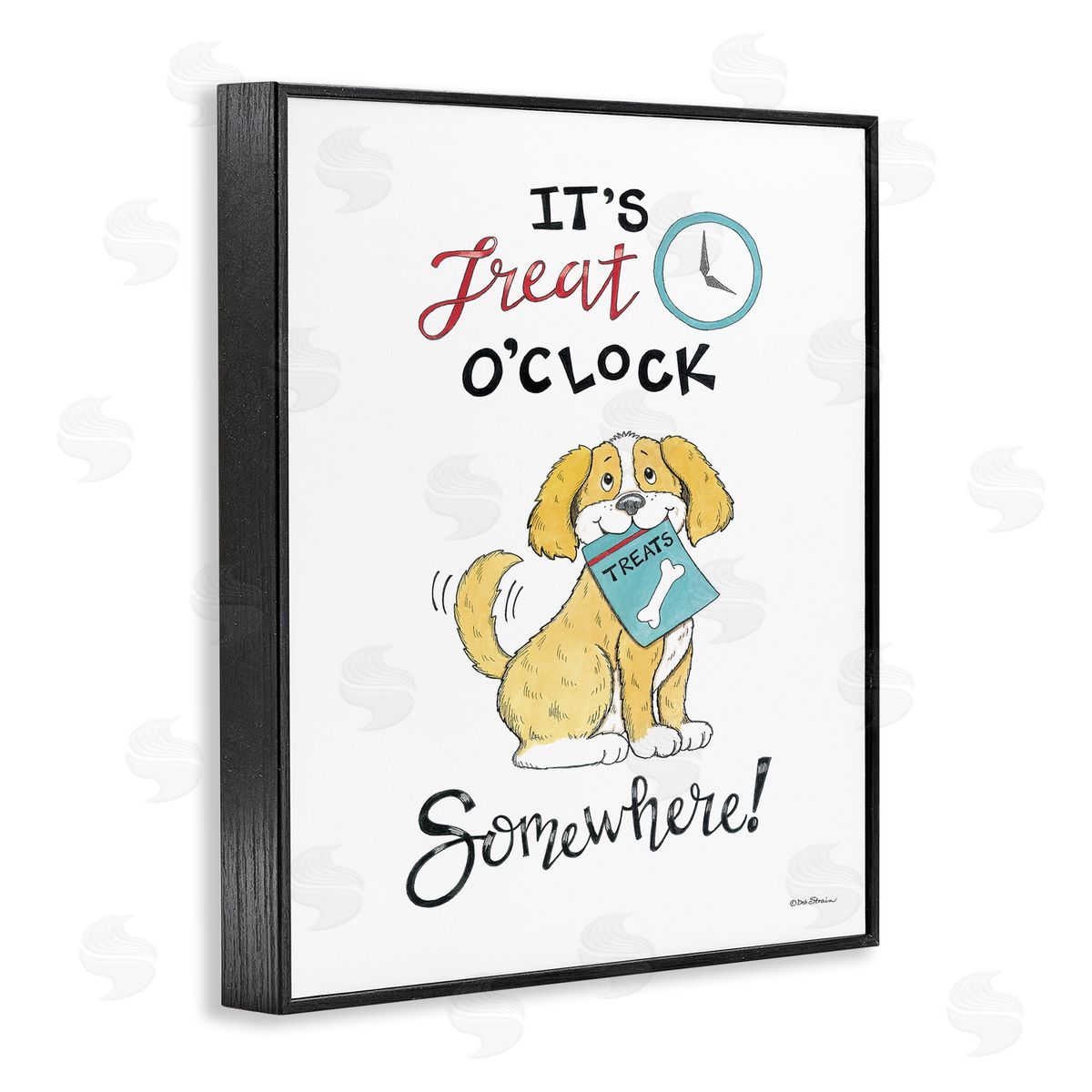 Deb Strain Treat o'Clock Somewhere Black Framed Giclee Wall Art Print