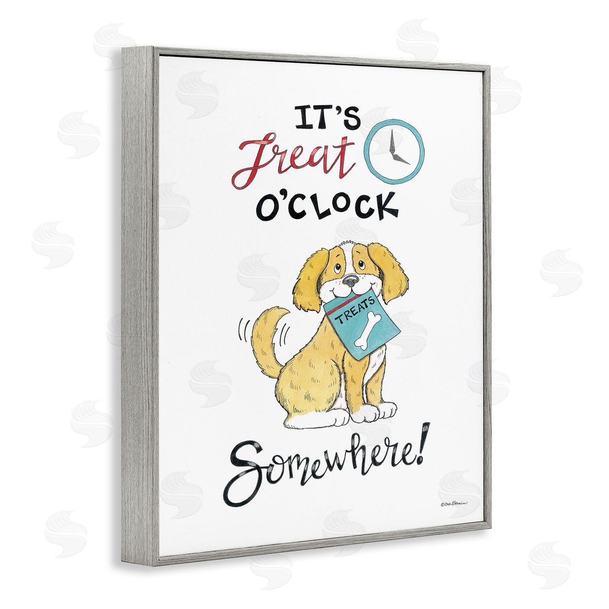 Deb Strain Treat o'Clock Somewhere Gray Framed Giclee Wall Art Print