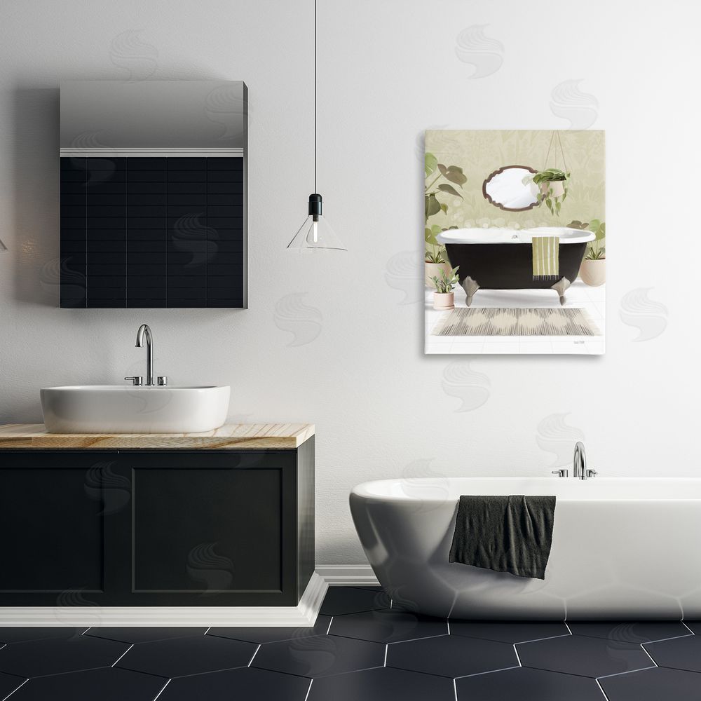 House Fenway Relaxing Bathroom Tub Canvas Wall Art Print in Room