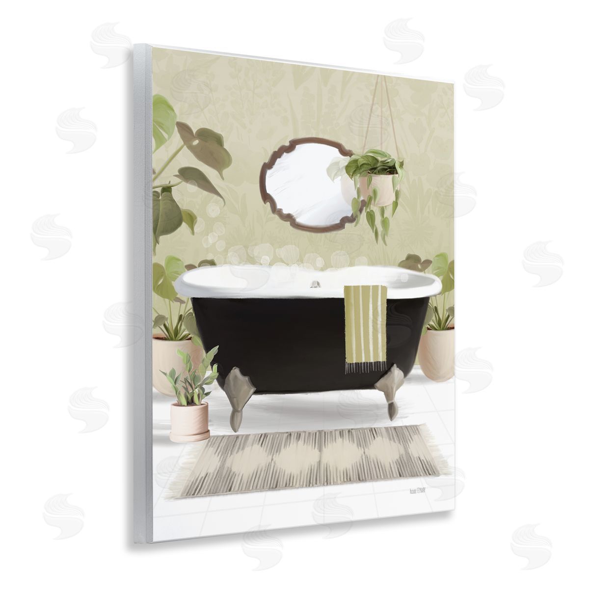 House Fenway Relaxing Bathroom Tub Wooden Wall Plaque Art Print