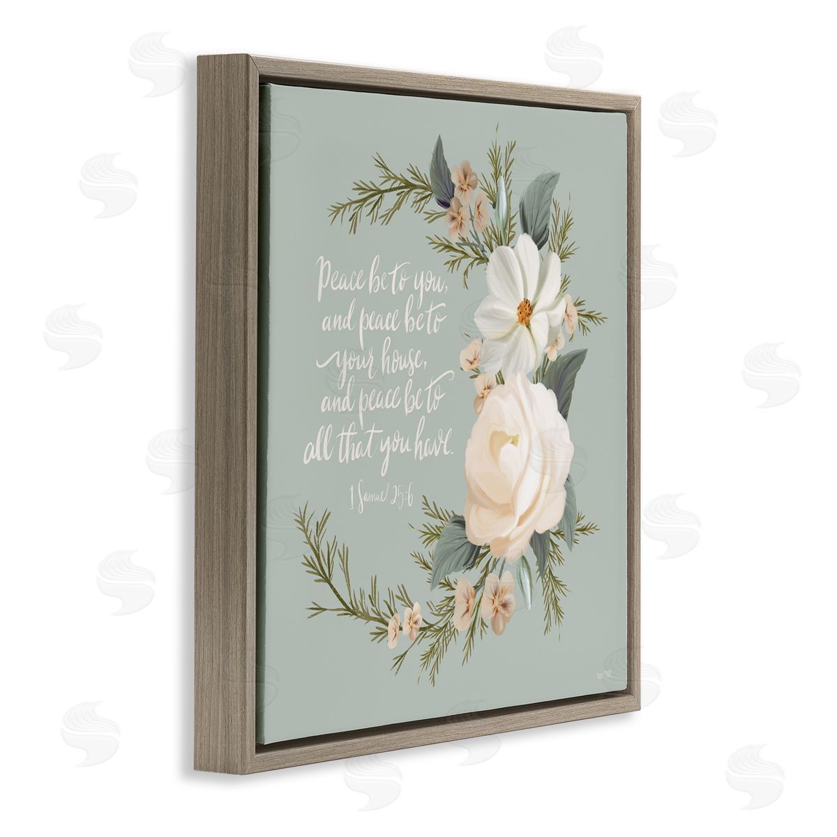 Hollihocks Art Peace Be To You Prayer Brown Floating Frame Canvas Wall Art Print