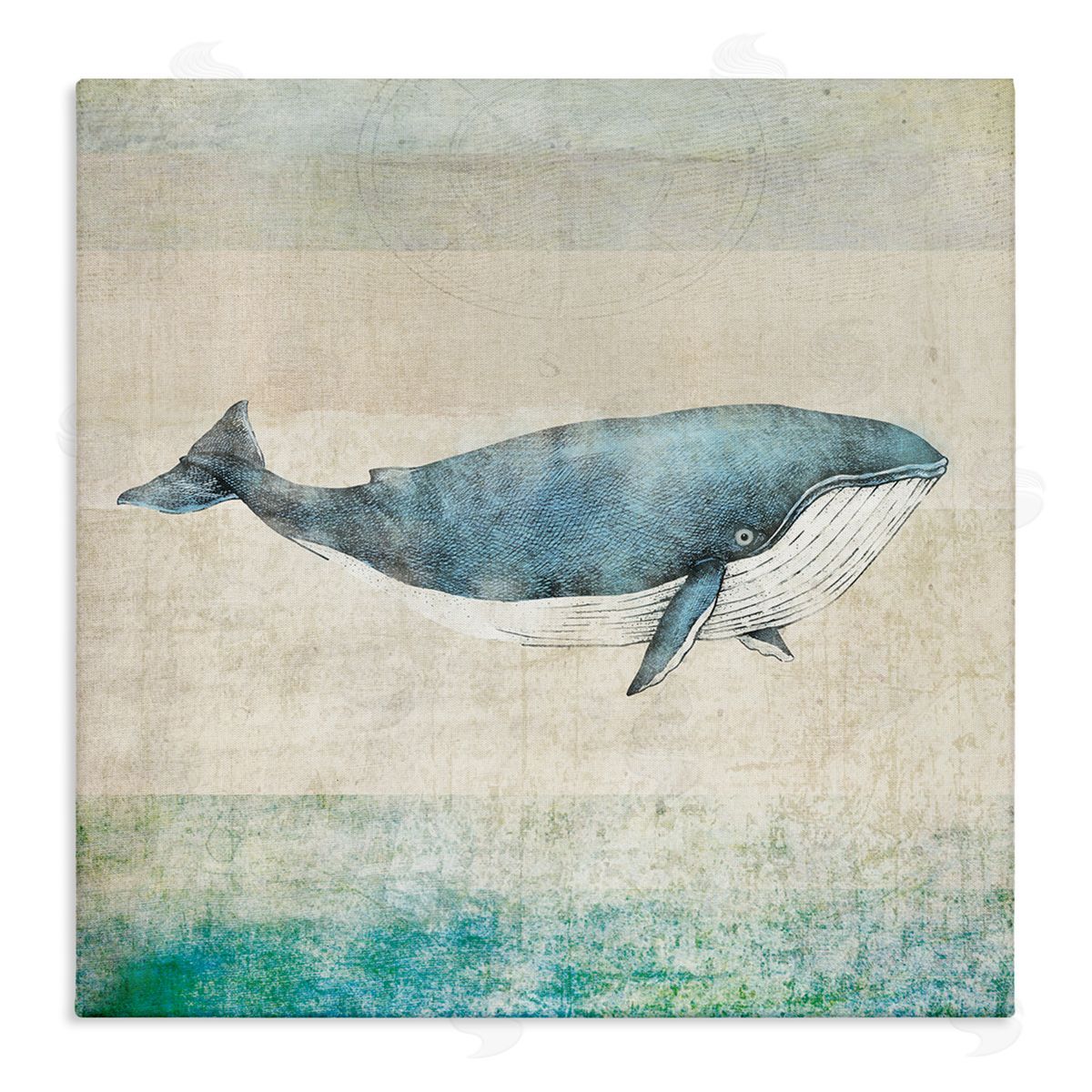 JG Studios Rustic Maritime Whale Canvas Wall Art Print