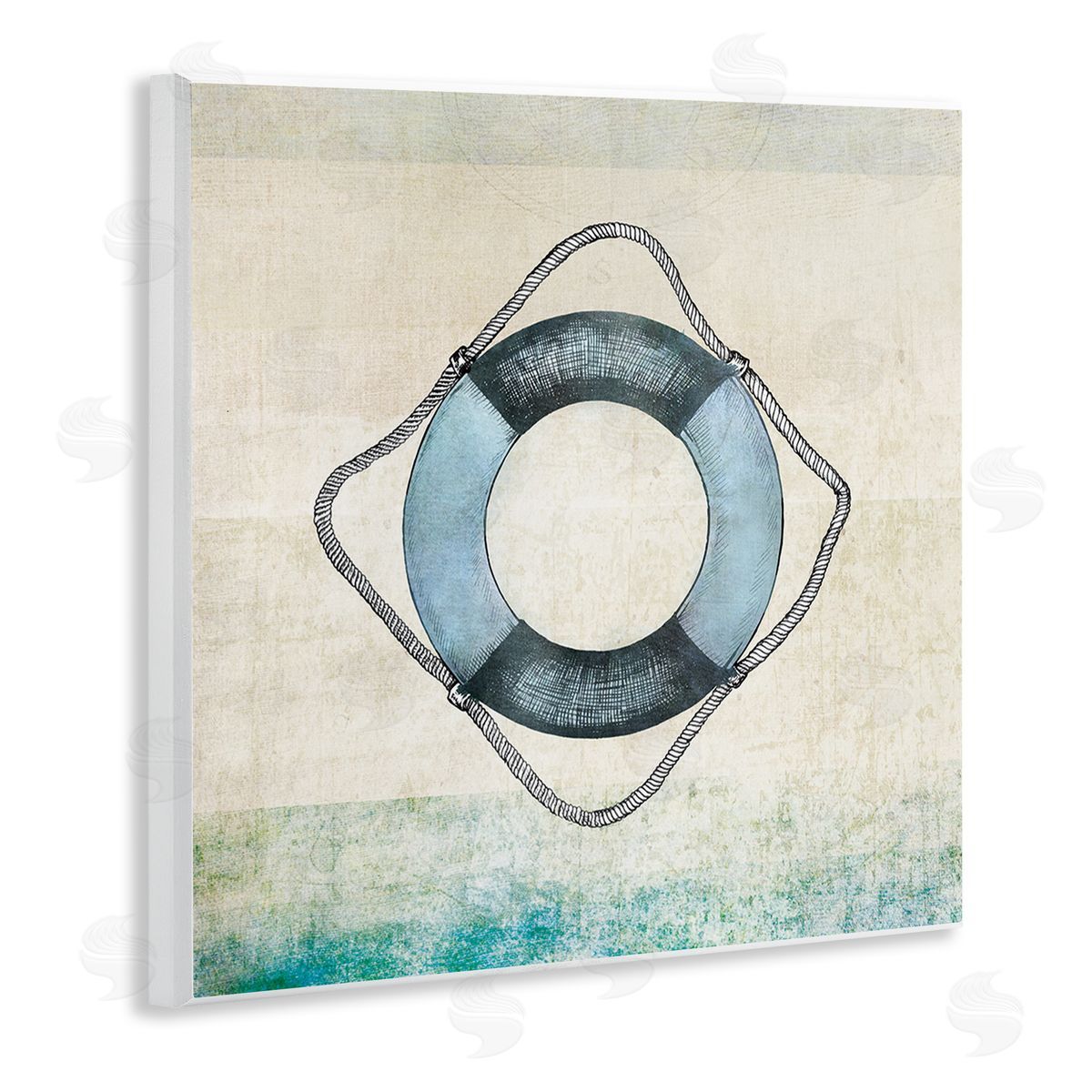 JG Studios Rustic Maritime Life Ring Wooden Wall Plaque Art Print