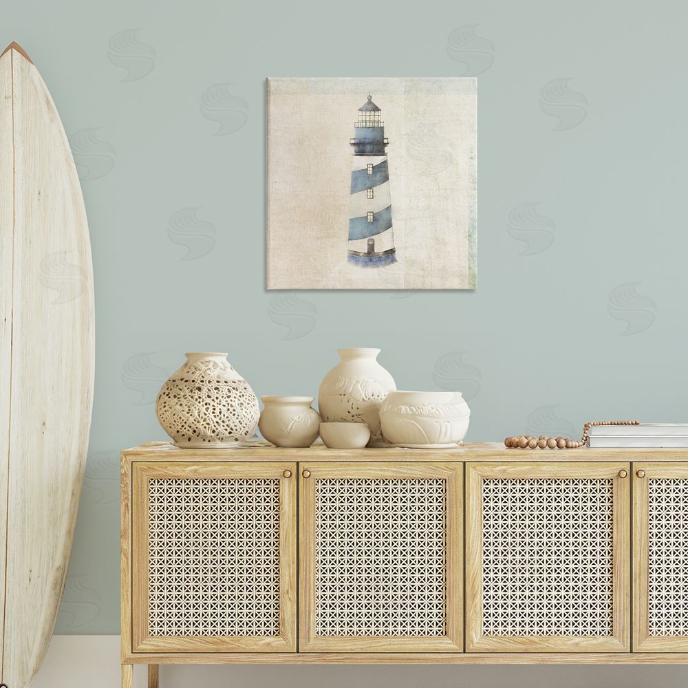 John Rossini Rustic Maritime Lighthouse Canvas Wall Art Print in Room
