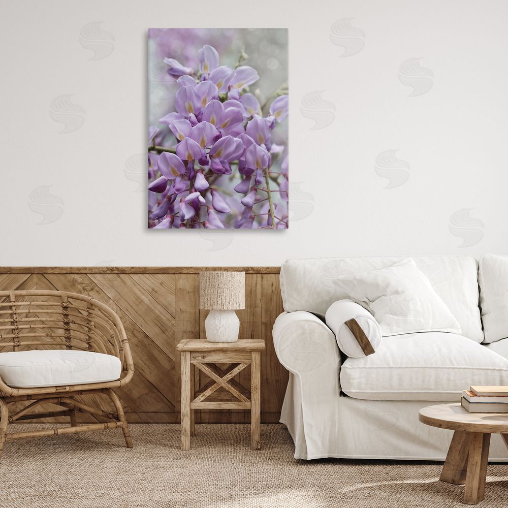 Lori Deiter Purple Orchid Petals Canvas Wall Art Print in Room