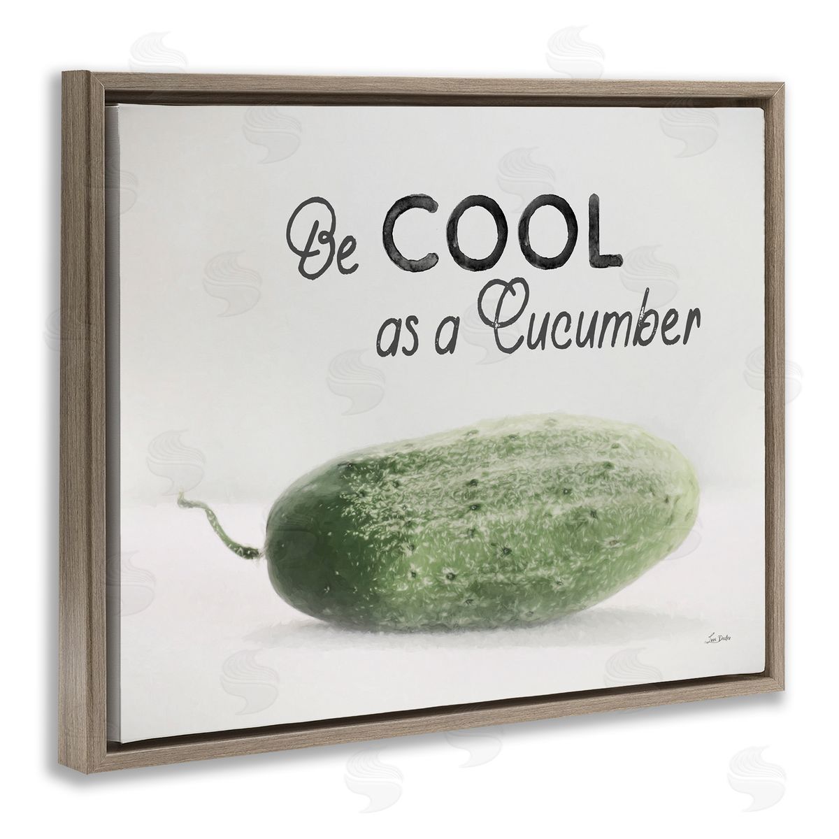 Lori Deiter Cool As A Cucumber Brown Floating Frame Canvas Wall Art Print