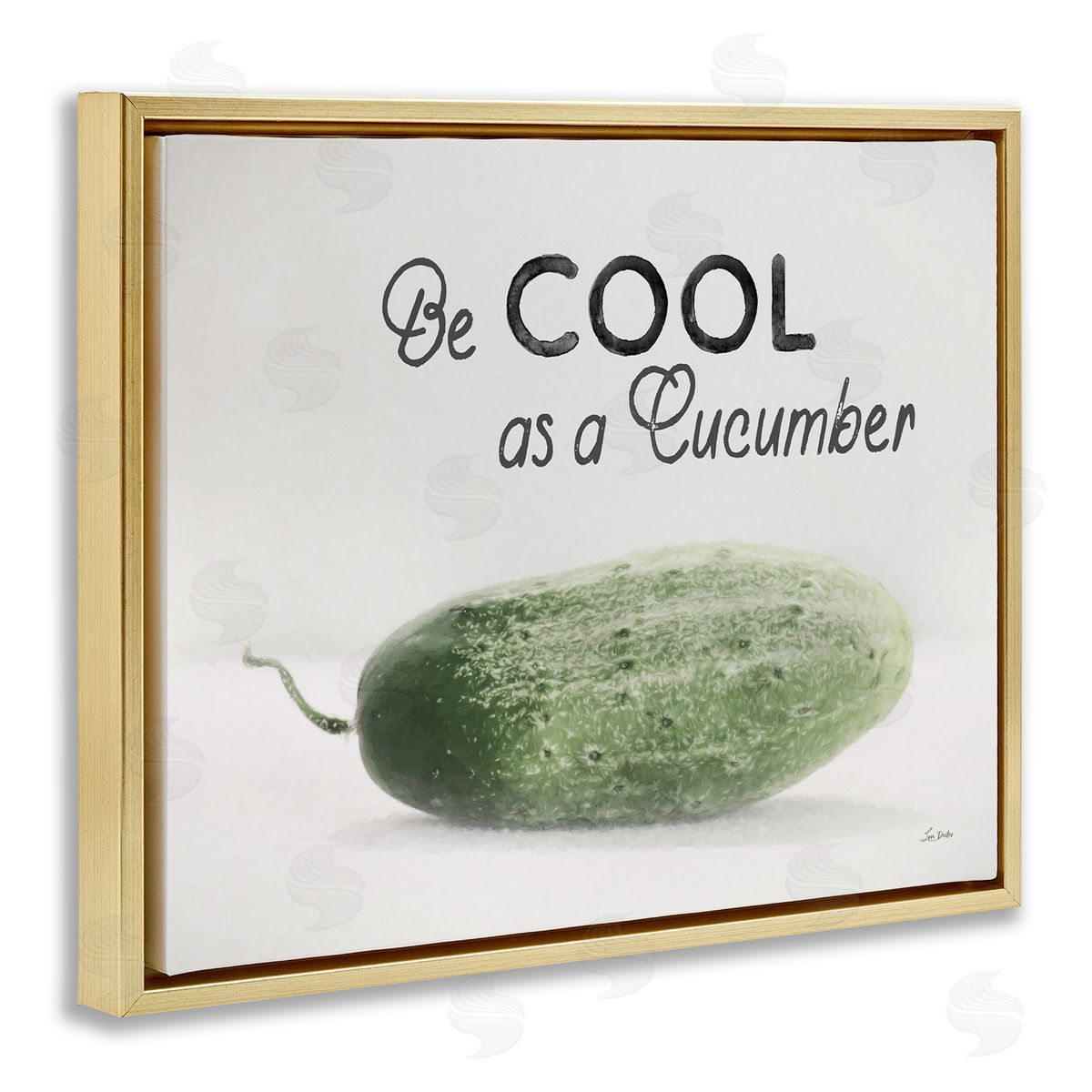 Lori Deiter Cool As A Cucumber Gold Floating Frame Canvas Wall Art Print