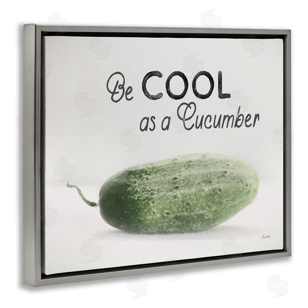 Lori Deiter Cool As A Cucumber Gray Floating Frame Canvas Wall Art Print